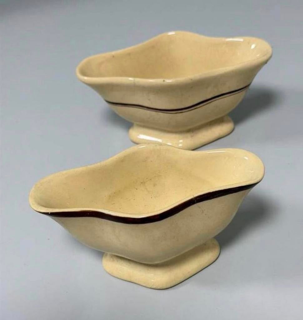 Vintage Belgische Aardewerk Sauskommen Gecremeerd Keramiek, Antiek en Kunst, Ophalen of Verzenden