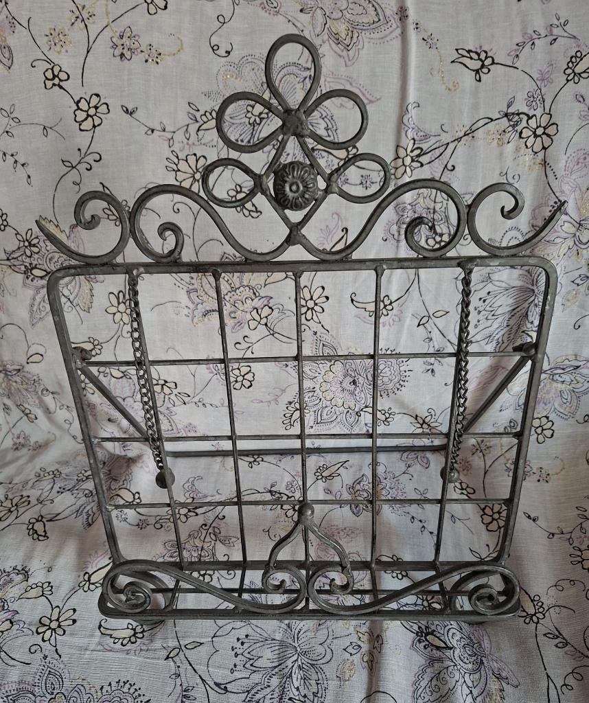 IJzeren Brocante Vintage Kookboekhouder Frans interieur, Ophalen of Verzenden, Zo goed als nieuw, Metaal