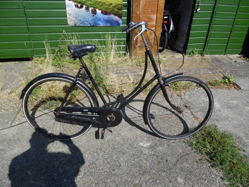 Leuke Vooroorlogse Burgers omafiets,rijdt prima, Ophalen, Velgrem, BURGERS, Handrem
