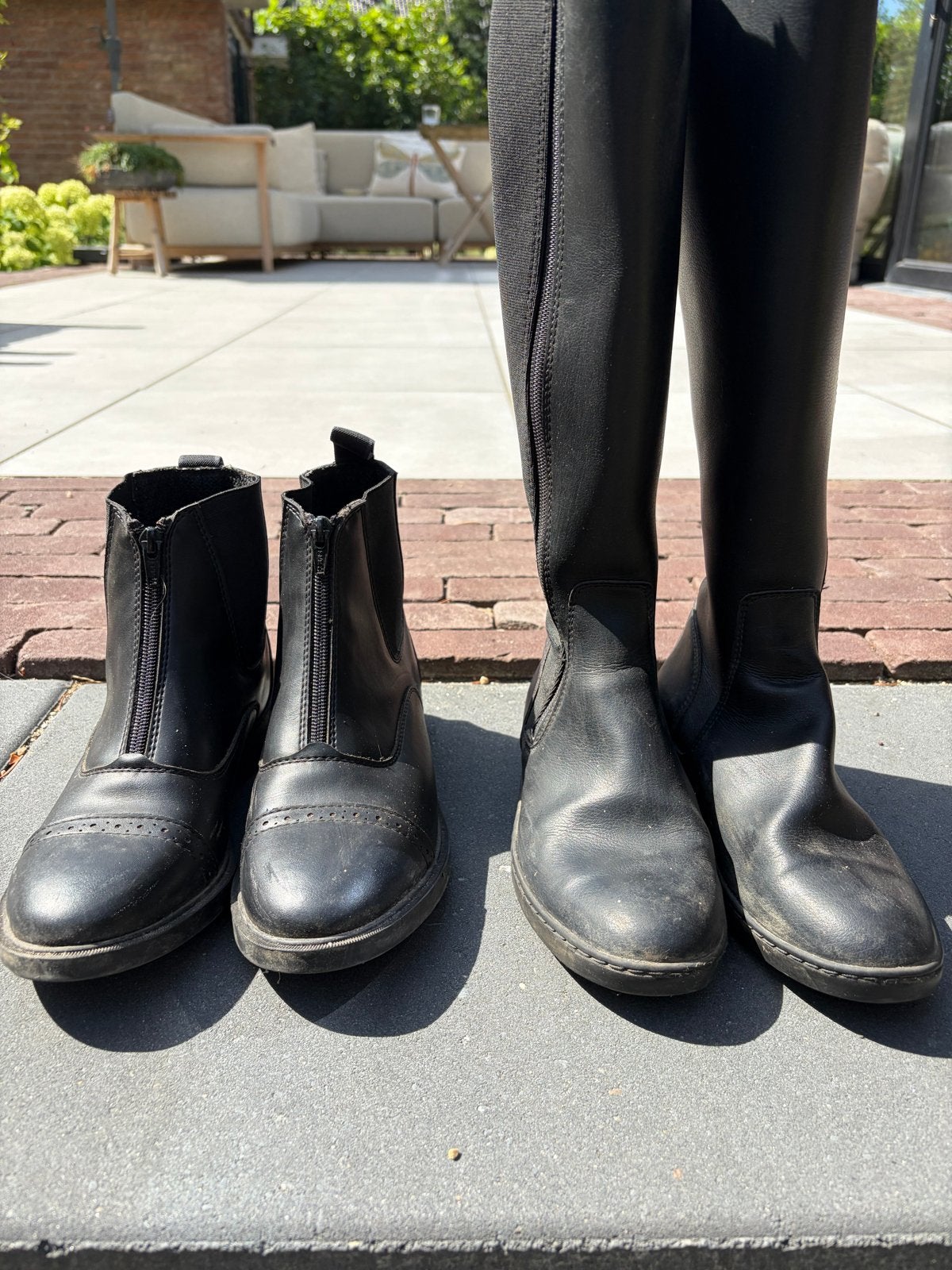 2 paar paardrijlaarzen maat 37 en maat 38, Dieren en Toebehoren, Paardrijkleding, Ophalen, Zwart, Kinderen