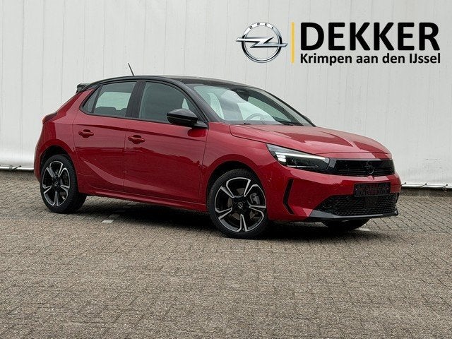 Opel Corsa 1.2 Turbo Hybrid GS met CarPlay, Camera, 17inch V, 12 maanden, Stof, Gebruikt, Zwart