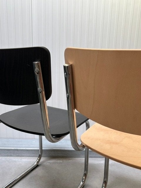 Retro sledestoelen nieuw eetkamerstoelen buisframe prijs p/s, ., Zwart, Vintage, Nieuw