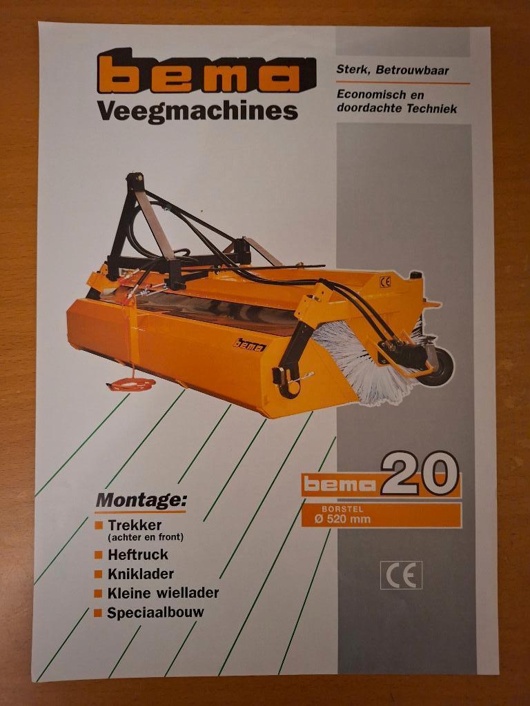 Folder Bemo 20 veegmachines, Ophalen of Verzenden, Gelezen, Tractor en Landbouw