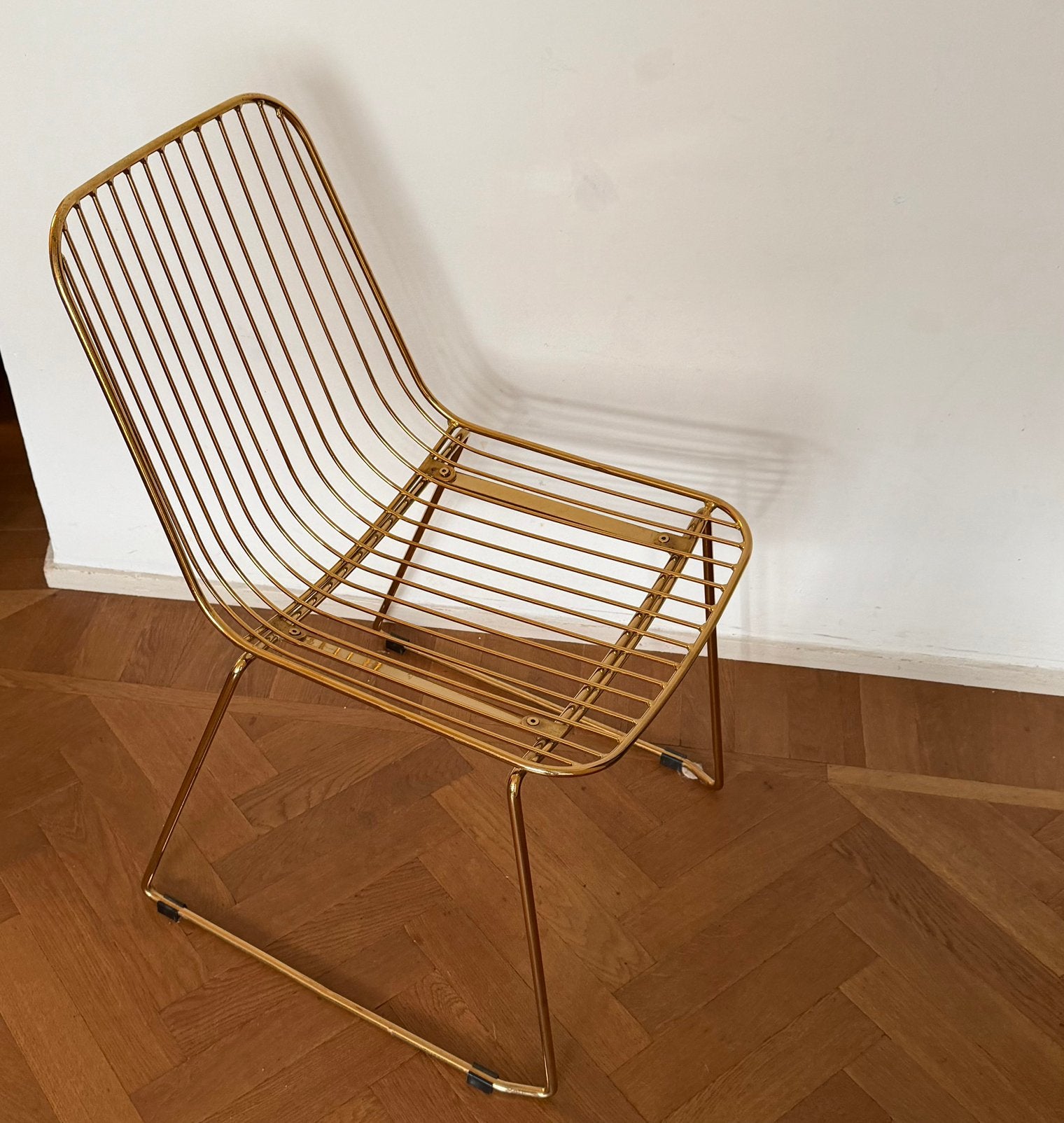 Maisons du Monde - Vergulde metalen stoel, Huis en Inrichting, Ophalen, 60 tot 90 cm, Zo goed als nieuw, 1 kruk