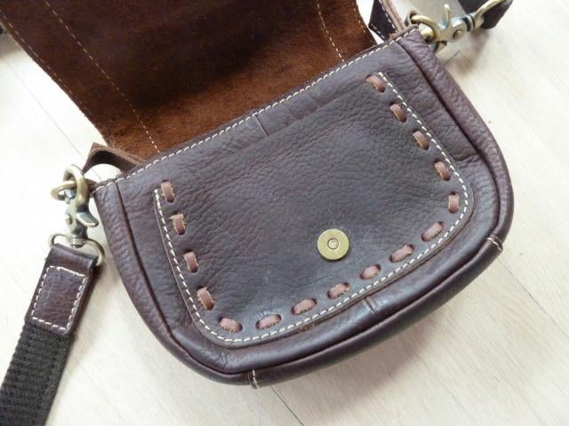 Tas bruin- merk scooter stevig-juchtleer, Verzenden, Zo goed als nieuw, Bruin, Handtas