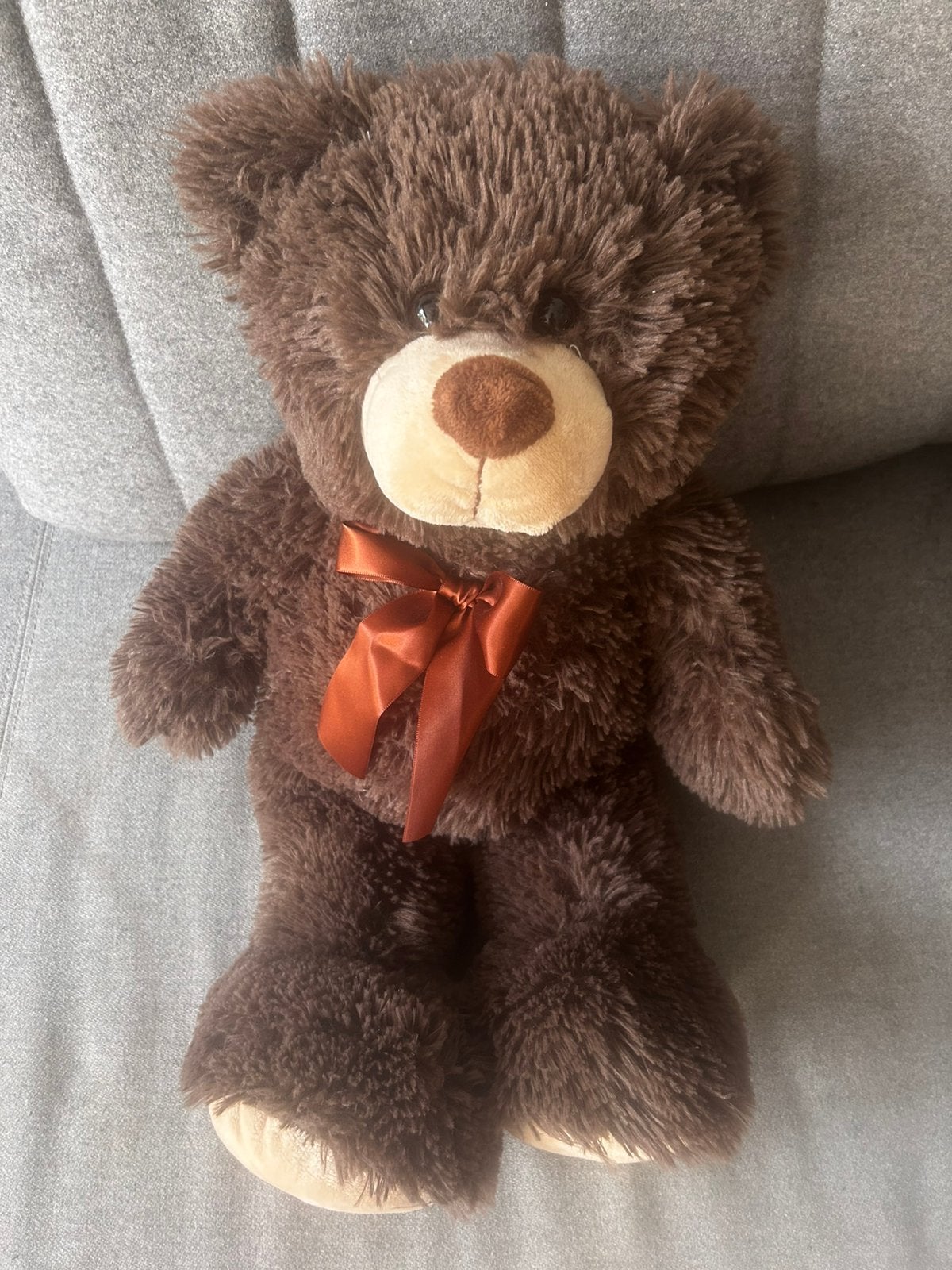 Schattige bruine teddybeer met mooie strik 52cm, Ophalen of Verzenden, Zo goed als nieuw, Stoffen beer, Overige merken