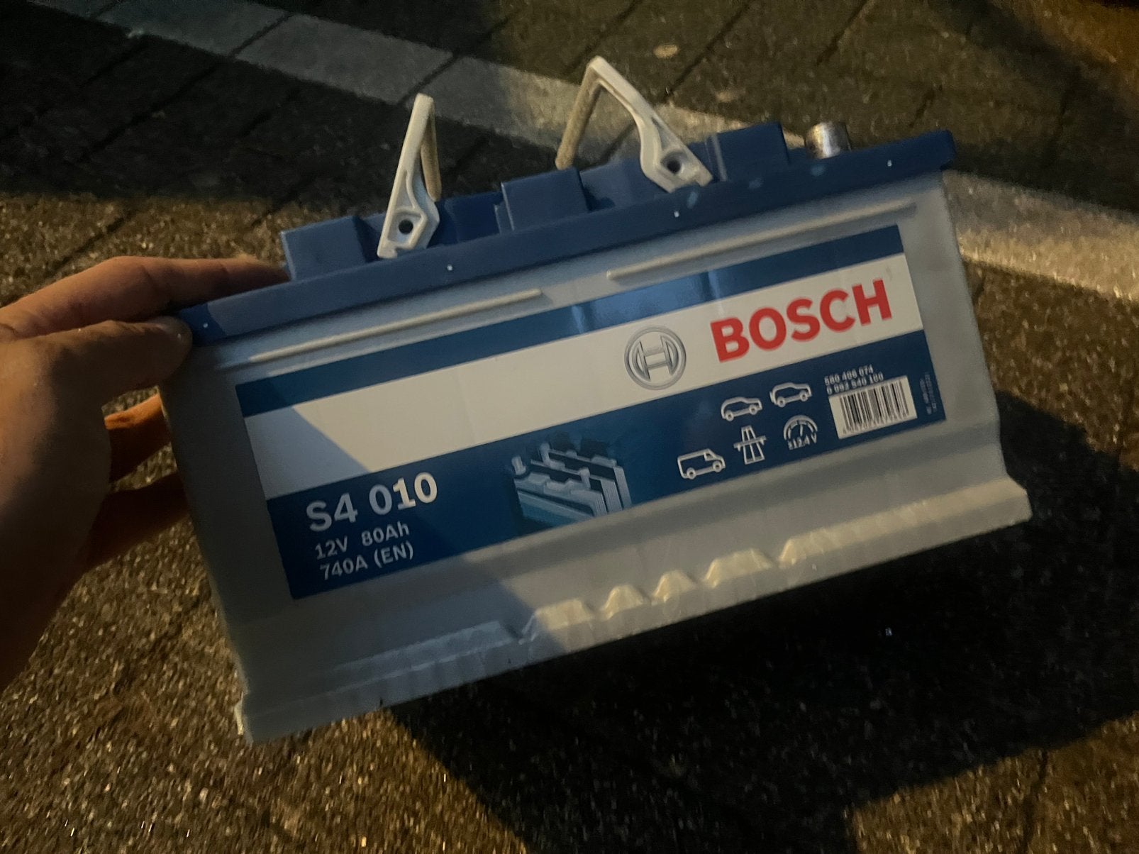 Bosch S4 010 autoaccu 12V 80Ah 740A (EN) - Z.G.A.N., Auto-onderdelen, Ophalen, Gebruikt, Universele onderdelen