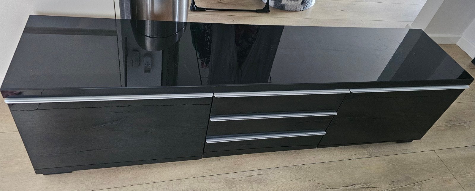 IKEA Besta Burs TV-meubel hoogglans zwart 180x42x32 cm, Ophalen, Overige materialen, Gebruikt, 150 tot 200 cm