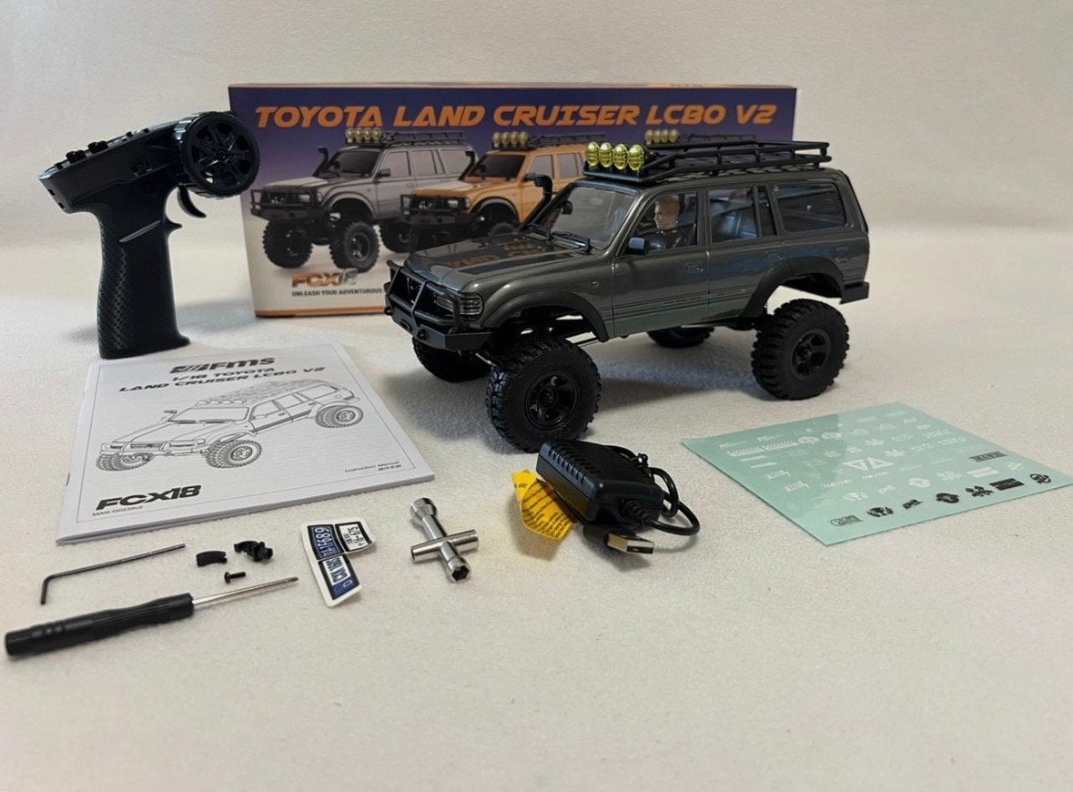 Fms fcx18 lc80 4x4 rc, Hobby en Vrije tijd, Auto offroad, Zo goed als nieuw, RTR (Ready to Run), Overige schalen