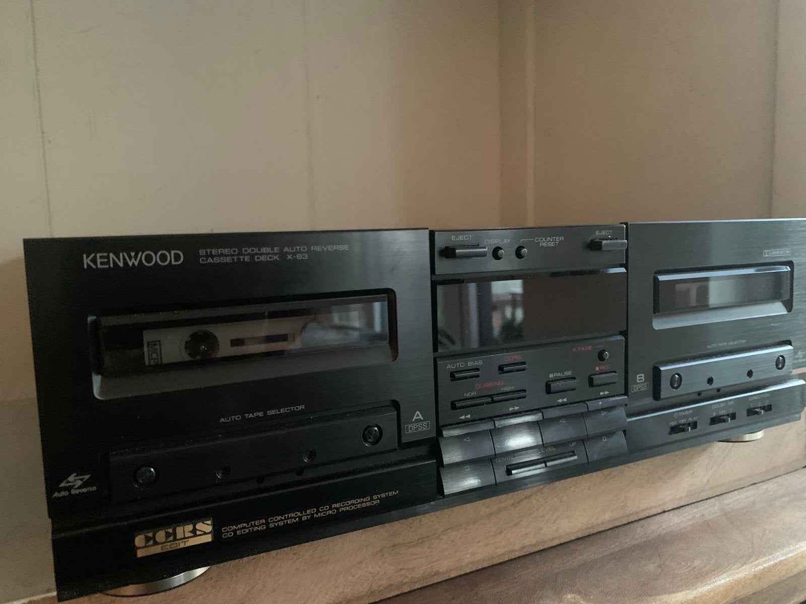 Kenwood X-63 Stereo Dubbel Auto Reverse Cassettedeck, Audio, Tv en Foto, Cassettedecks, Ophalen of Verzenden, Dubbel, Kenwood