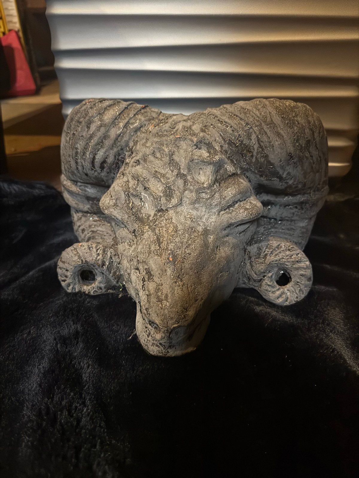 Decoratieve Ram Hoofd - Uniek Woonaccessoire, Ophalen, Nieuw, Grijs, Steen/keramiek
