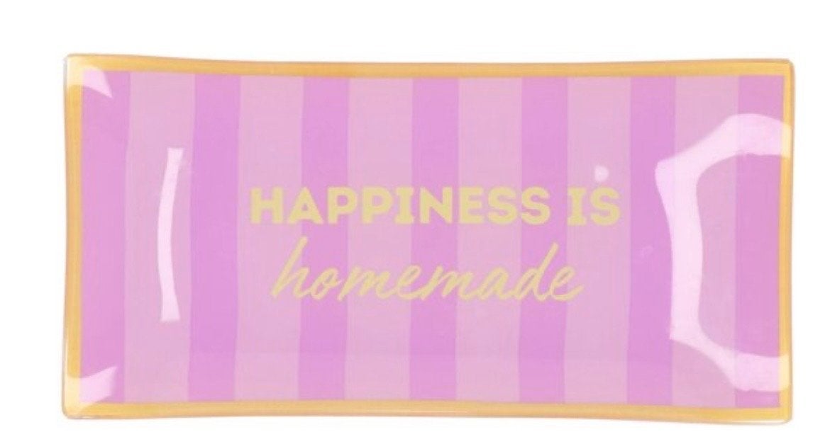 Glazen schaaltje 'Happiness is homemade', Ophalen of Verzenden, Zo goed als nieuw, Meerkleurig, Glas