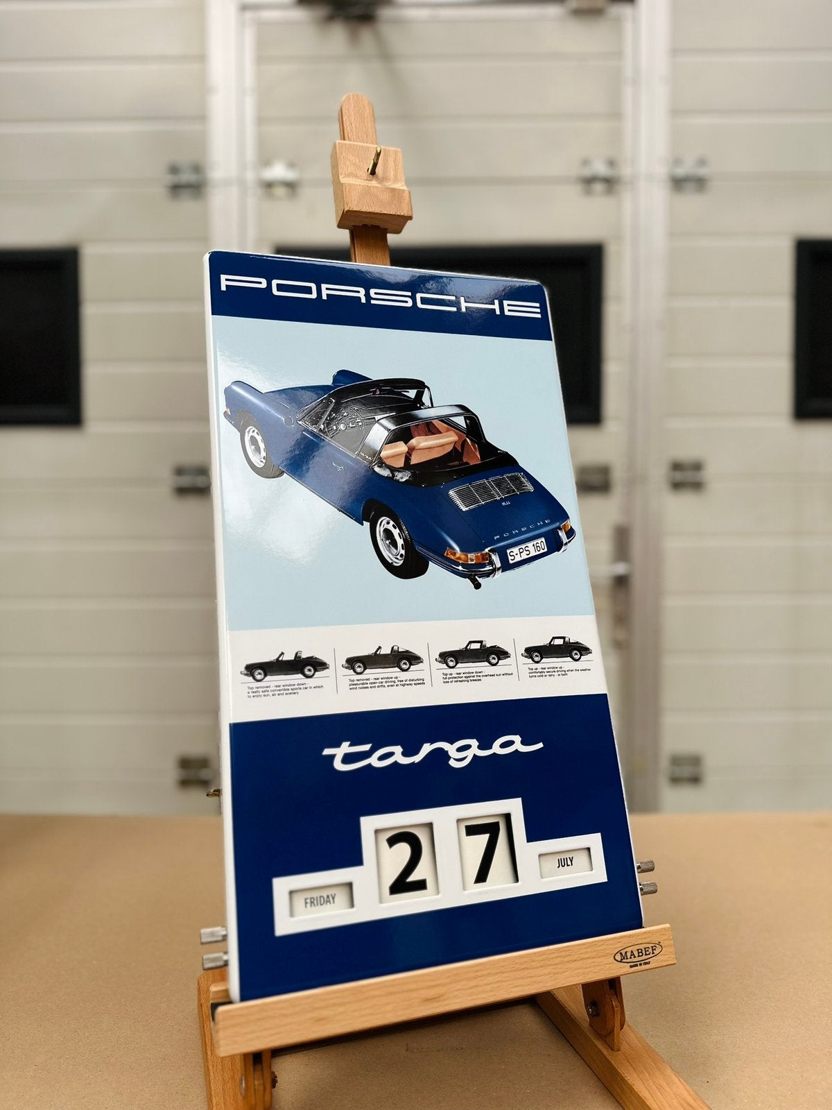 PORSCHE 911 Targa | Emaille Kalender | Uniek, Antiek en Kunst, Ophalen of Verzenden