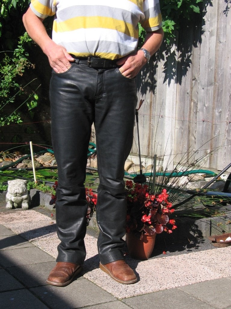 Zwart leren Motor jeans   Heren, Motoren, Broek | leer, Heren, Highway 1, Ophalen of Verzenden