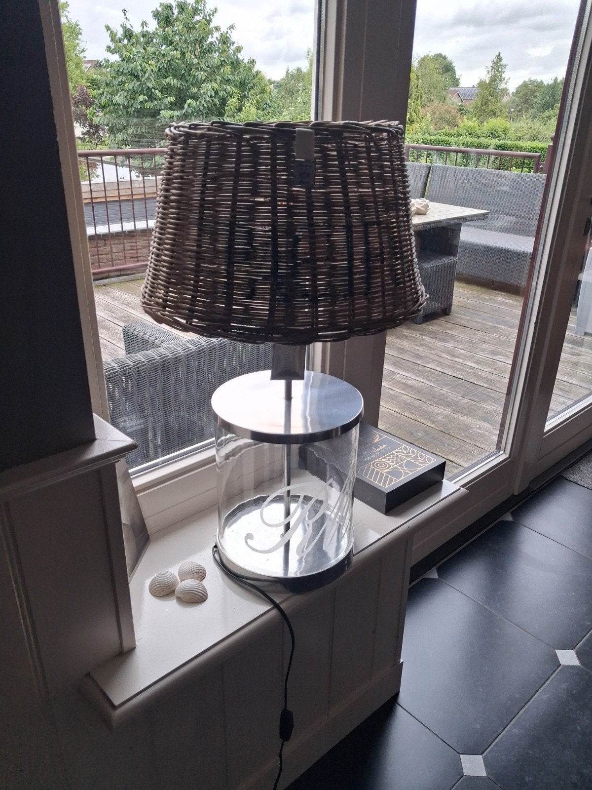 Riviera Maison Tafellamp met Rotan Kap, Huis en Inrichting, Lampen | Tafellampen, Landelijk, Riviera Maison, Ophalen of Verzenden