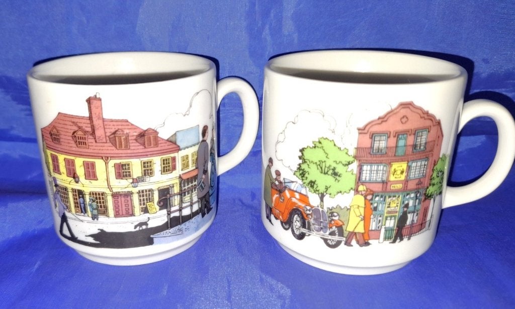 Van Nelle mokken "Beroemde koffiehuizen" Kronester Bavaria, Ophalen of Verzenden