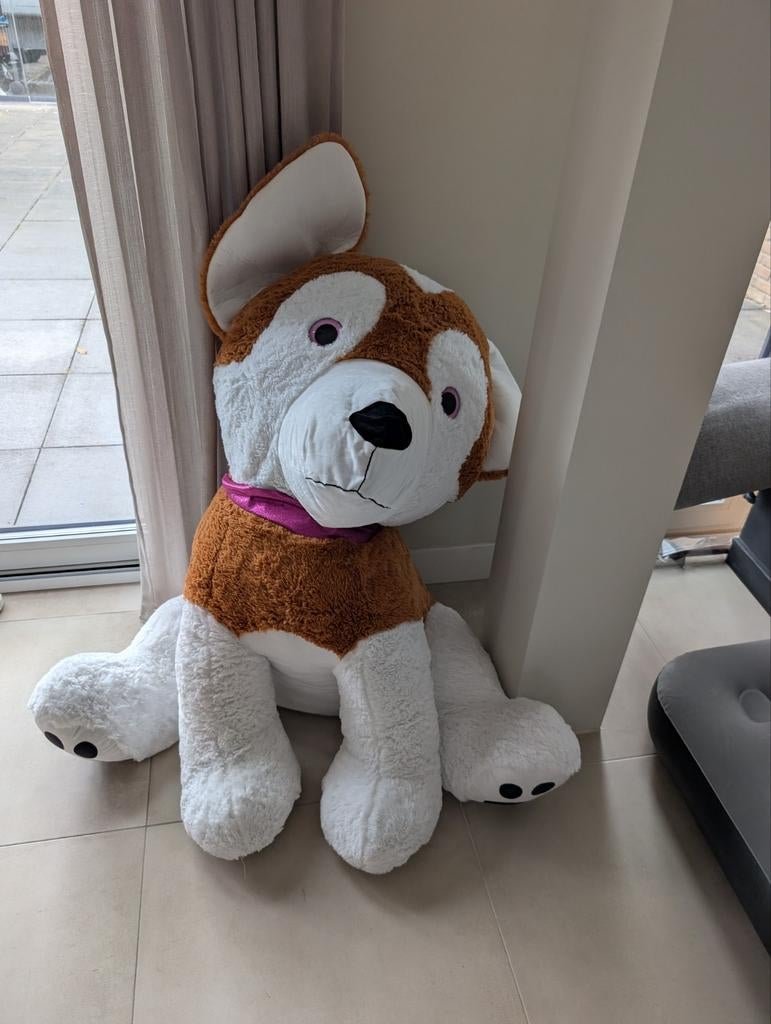 Grote Nieuwe Knuffelhond - 1 Meter Hoog, Kinderen en Baby's, Speelgoed | Knuffels en Pluche, Ophalen, Nieuw, Hond, Bruin