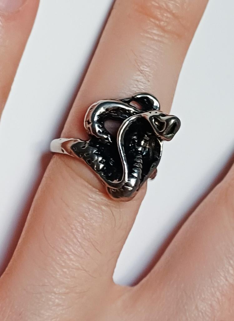 Zilveren cobra ring, Sieraden, Tassen en Uiterlijk, Ringen, Ophalen of Verzenden, Zilver, Zilver, Dame