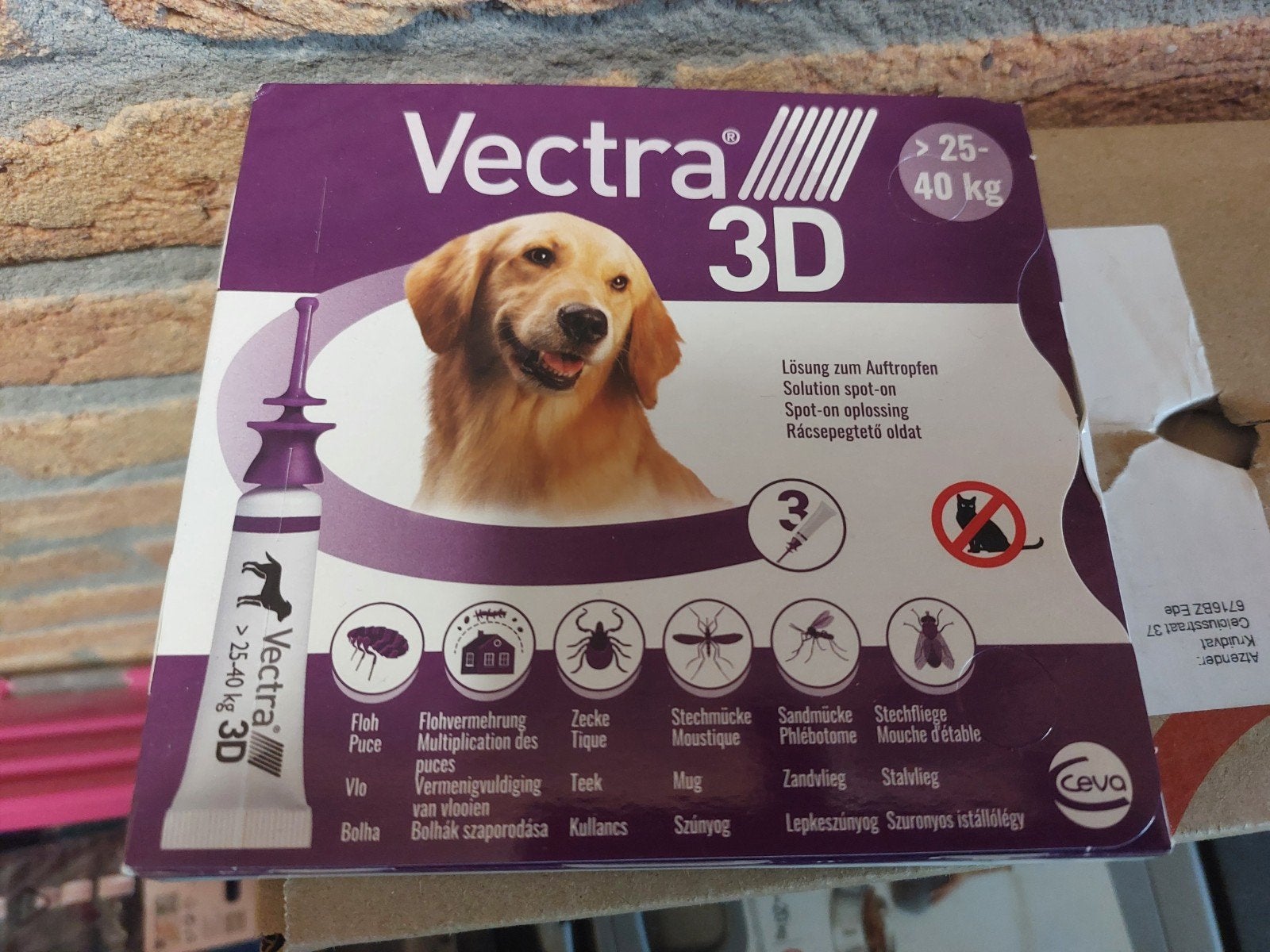 vectra 3D anti teek en vlooien pipetten 25-40 kilo, Ophalen of Verzenden, Nieuw