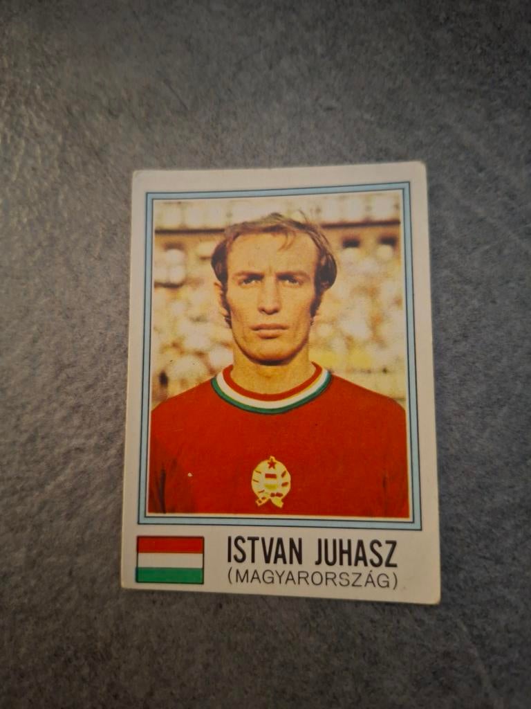 Panini sticker WK 74 München. Istvan Juhasz Hongarije., Verzenden, Zo goed als nieuw, Sticker