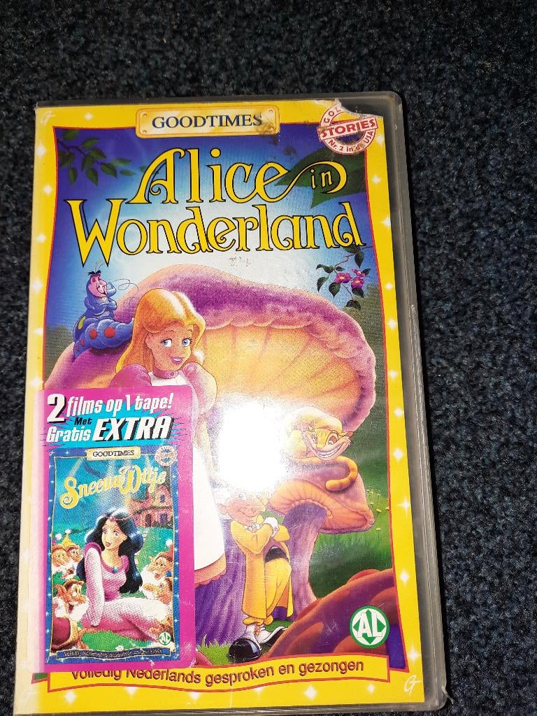 ALICE IN WONDERLAND! Mooie Tekenfilm Op VIDEO!, Alle leeftijden, Ophalen of Verzenden, Zo goed als nieuw, Tekenfilm