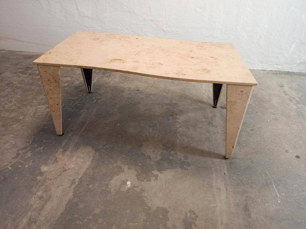 Vintage natuursteen / marmeren eettafel, 160 x 90 cm, Ophalen, Tweedehands, Tweedehands, Natuurlijk materiaal