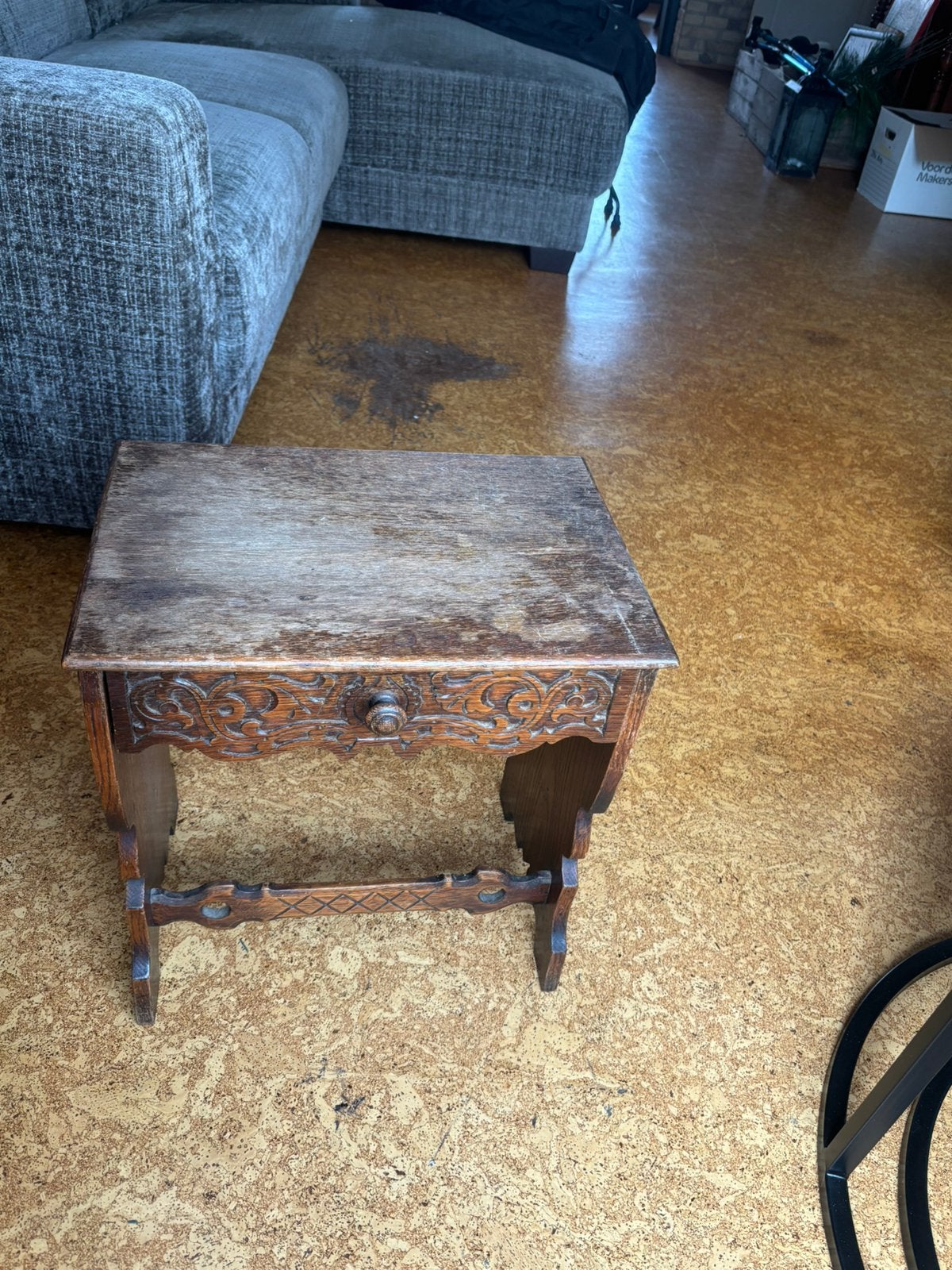 Bijzettafeltje hout, Ophalen of Verzenden, Rechthoekig, Minder dan 55 cm, Minder dan 45 cm