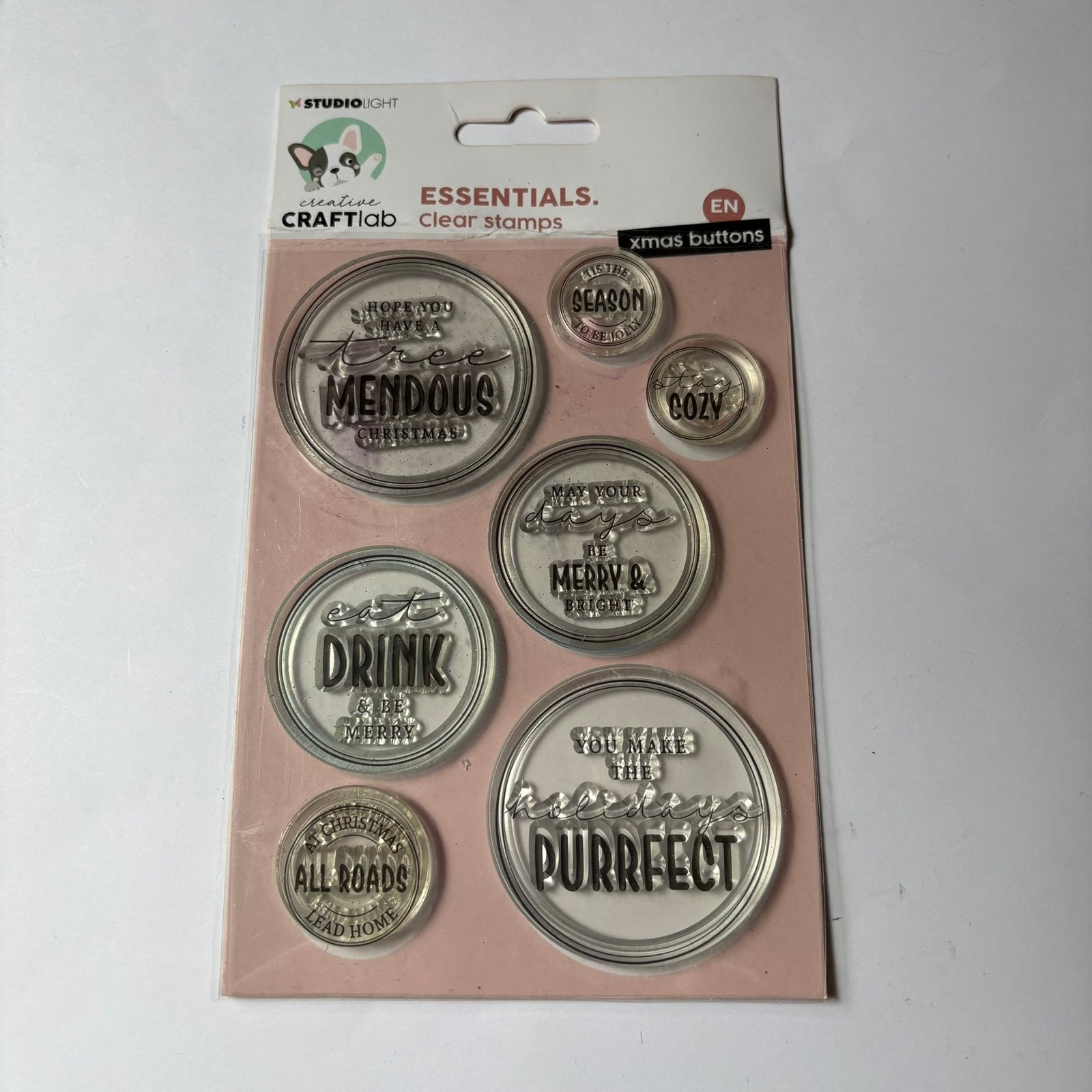 Craftlab stempels Christmas buttons, Hobby en Vrije tijd, Ophalen of Verzenden, Zo goed als nieuw, Clearstamp