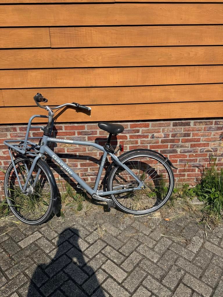Gazelle stadsfiets - grijs, met voordrager, Fietsen en Brommers, Fietsen | Jongens, Terugtraprem, Gebruikt, Versnellingen, Ophalen