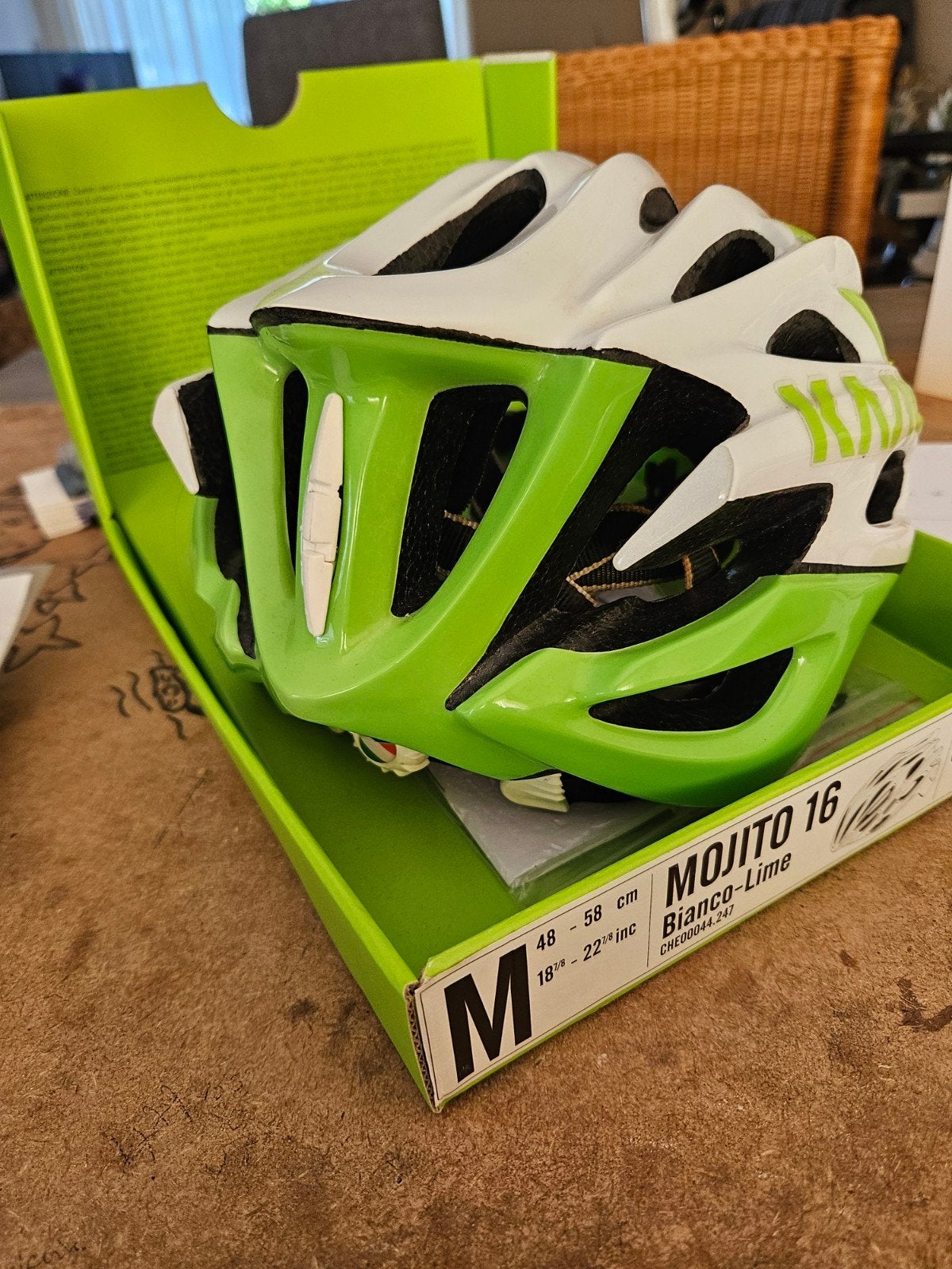 Kask Mojito 16 Fietshelm - Bianco-Lime (Maat M), Ophalen, Zo goed als nieuw, Heer of Dame, Kask