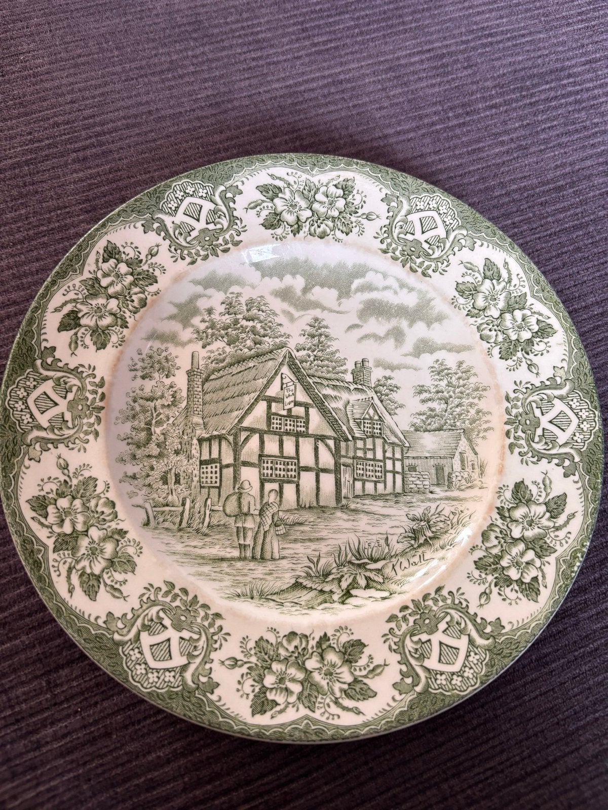 Vintage Ironstone bord 'Old Inns Series' - Engeland, Ophalen