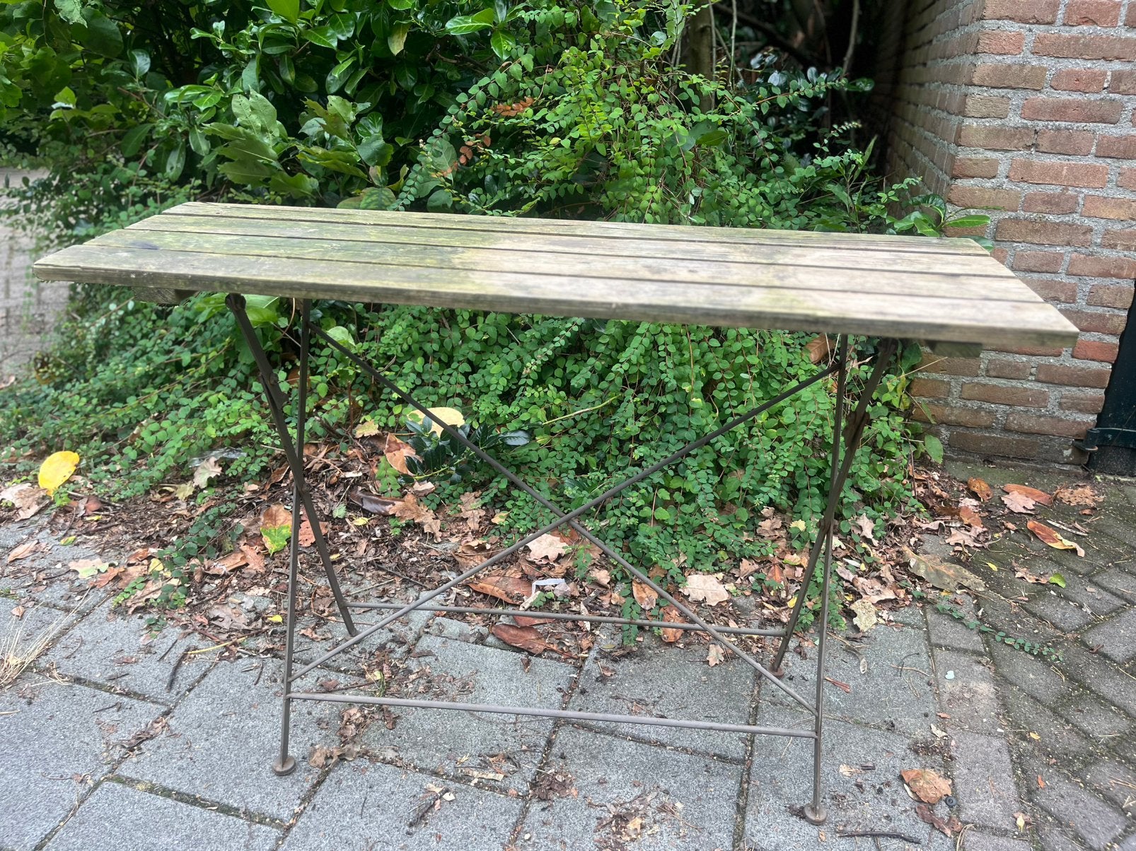 Tuinrek of (oppot)tafel voor in tuin (inklapbaar), Tuin en Terras, Ophalen, Gebruikt, Rechthoekig, Hout