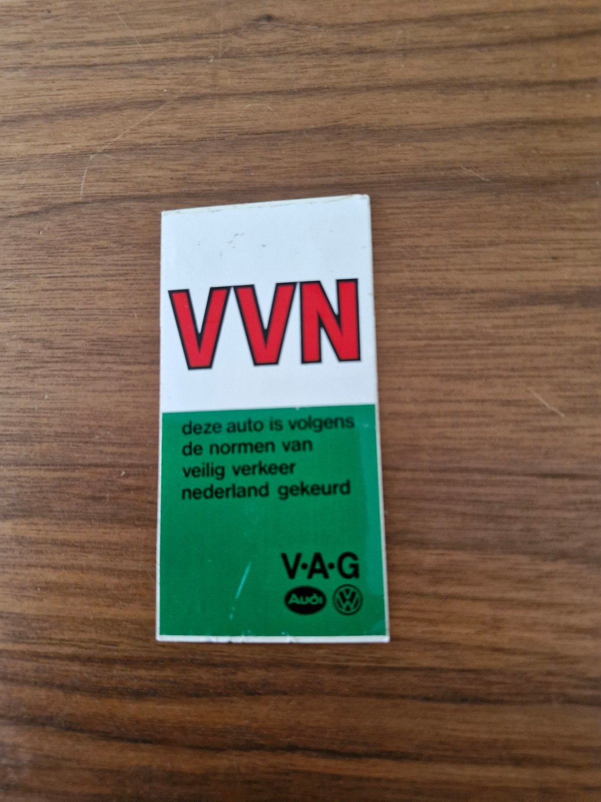 8955 Vintage VVN Veilig Verkeer Nederland VAG Audi Sticker, Ophalen of Verzenden, Gebruikt, Auto of Motor