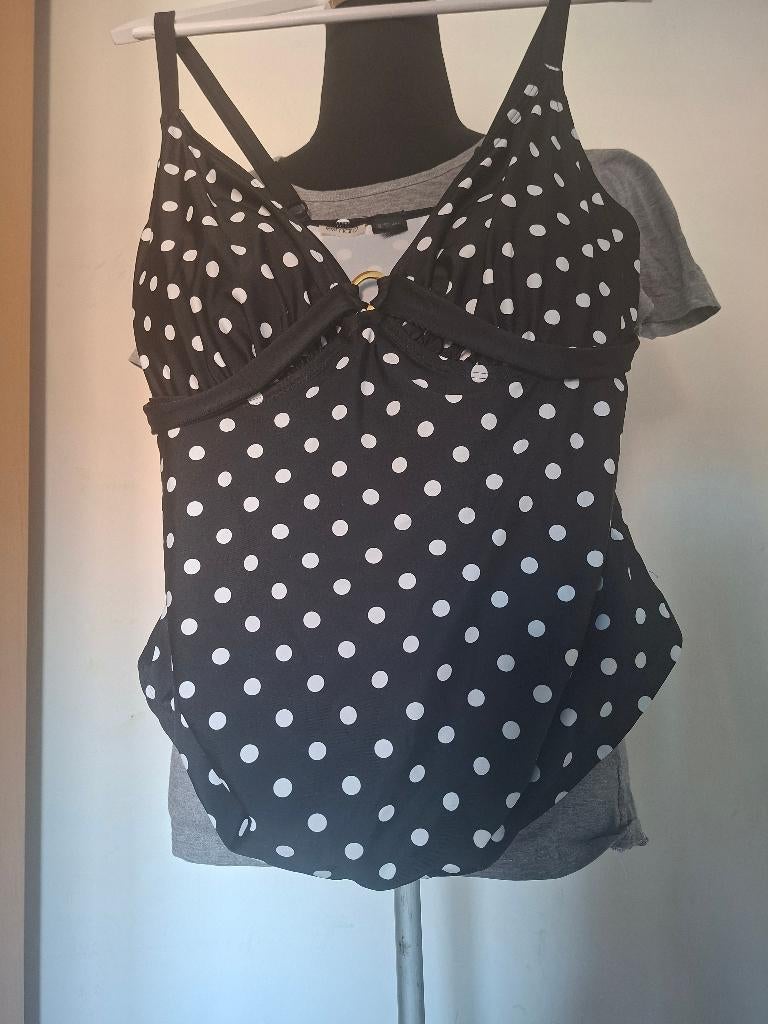 Esmara tankini top - Zwart met witte stippen - Maat 48D, Anneonline, Steenbergen, Shop@wesell4u.nl, Zwart