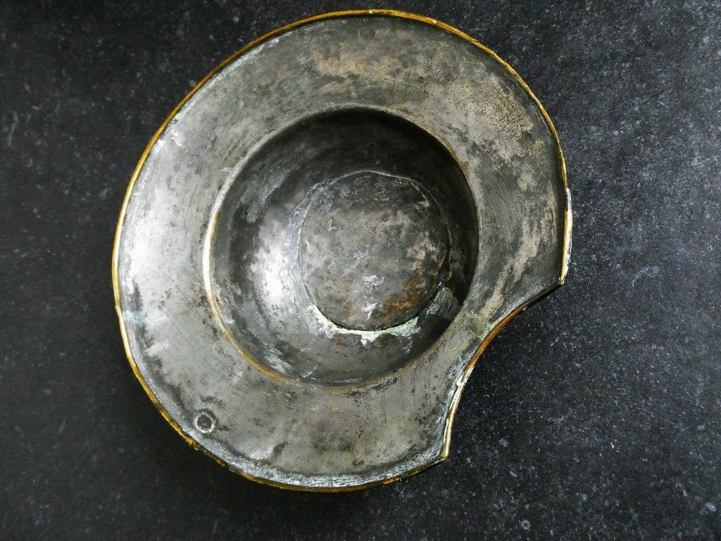 Messing scheerbekken aderlatenbekken vertind scheerkom, Antiek en Kunst, Ophalen of Verzenden