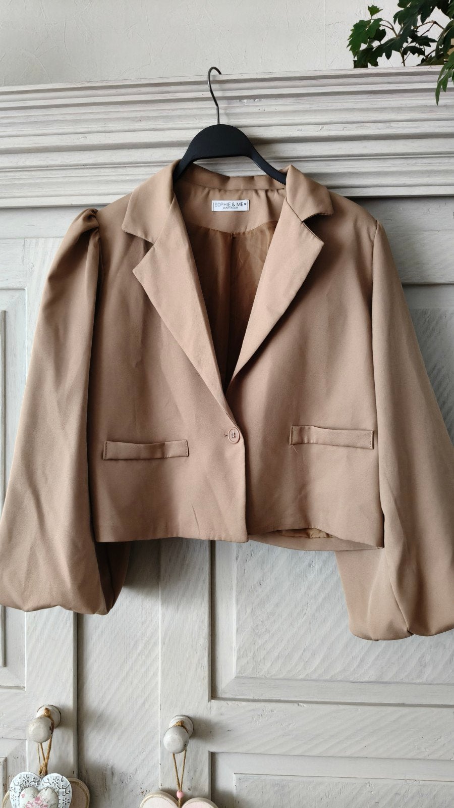 Korte blazer met ballon mouwen - Sophie & Me Amsterdam, Kleding | Dames, Jasjes, Kostuums en Pakken, Maat 38/40 (M), Sophie & Me Amsterdam