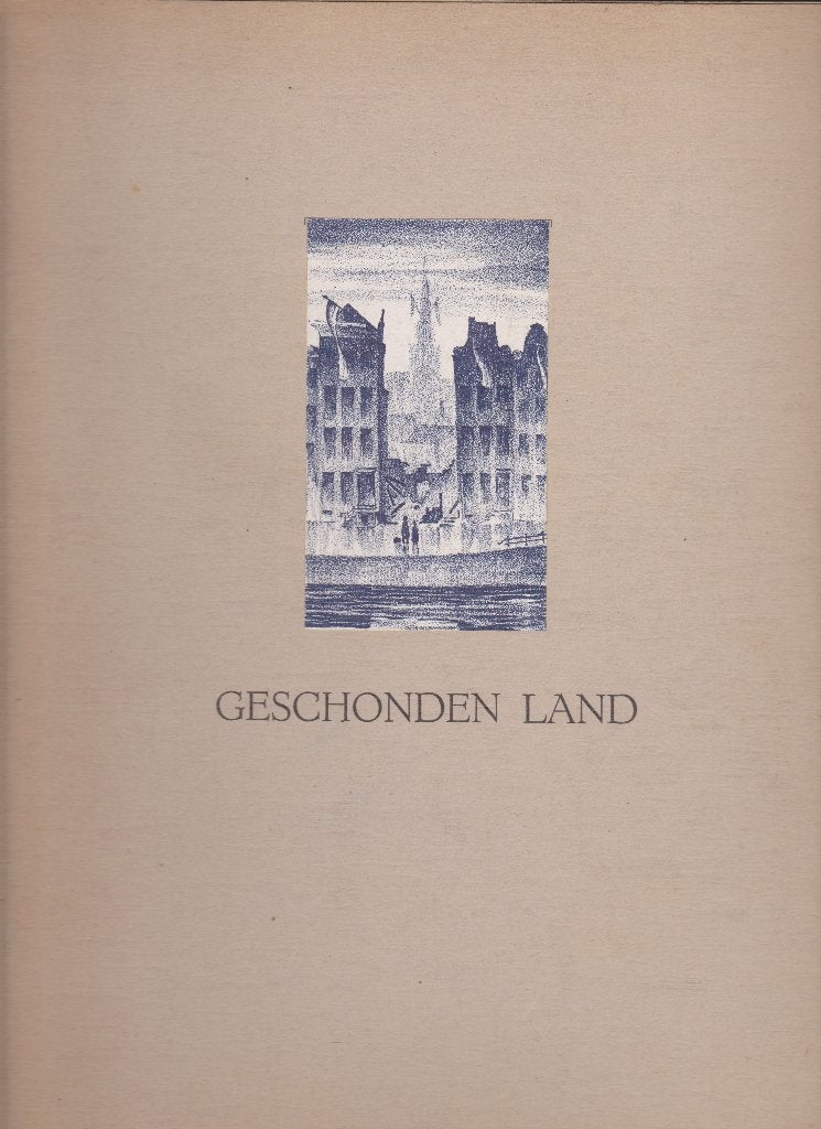 boek Geschonden Land: 12 gedichten + 12 originele lithos, Diverse auteurs, Ophalen of Verzenden, Zo goed als nieuw, Grafische vormgeving