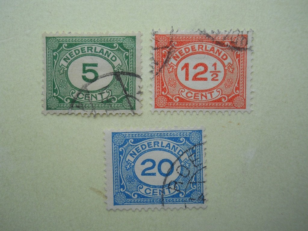 Nederland 1921 Cijfer serie Nvph.107-109 gestempeld, Ophalen of Verzenden, T/m 1940, Gestempeld