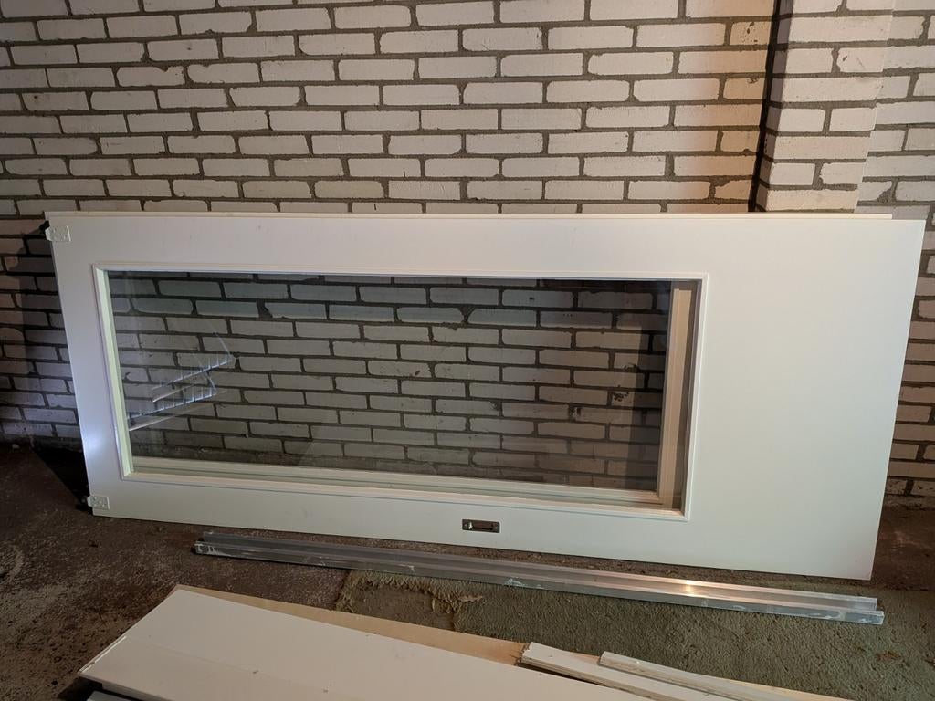 Schuifdeuren met hangrails, Gebruikt, 150 tot 225 cm, Inclusief glas, Schuifpui
