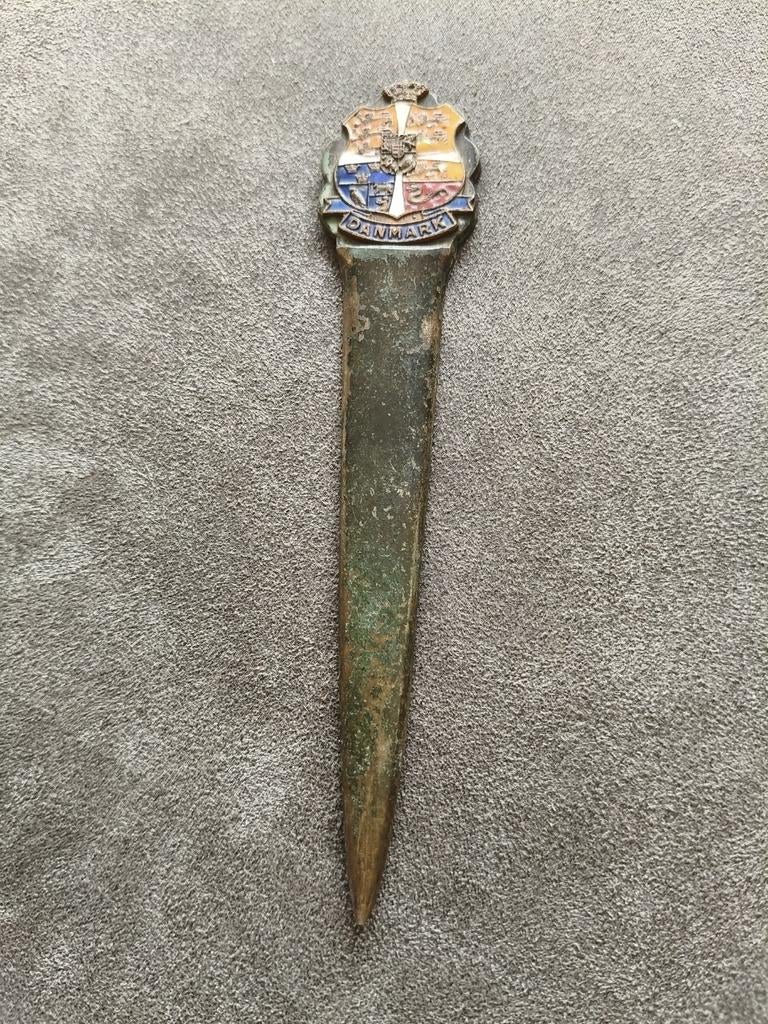 Argentor vintage bronzen briefopener Denemarken, Antiek en Kunst, Ophalen of Verzenden