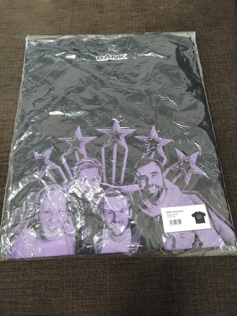 Bankzitters Ziggo 10 jarig bestaan Shirt M Zwart/Paars, Ophalen, Bankzitters, Maat 48/50 (M), Zwart