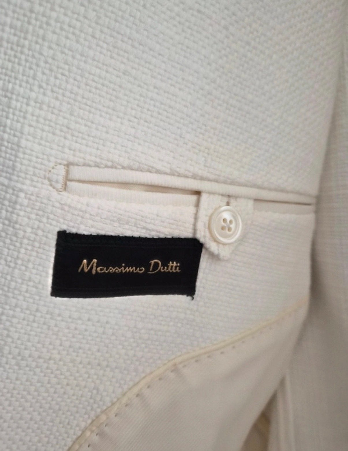 Massimo Dutti Wit Blazer - Zo goed als nieuw, Ophalen of Verzenden, Zo goed als nieuw, Overige maten, Wit