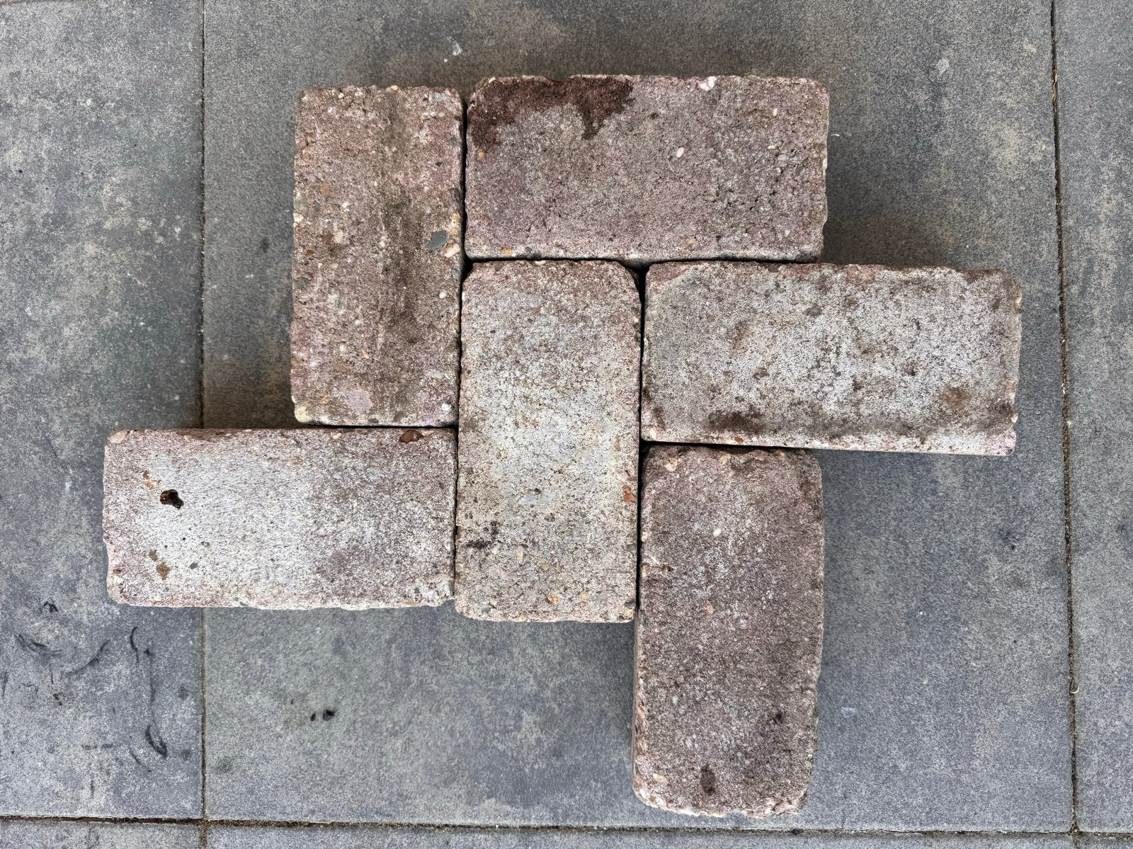 Gratis (LAATSE WEEK) getrommelde klinkers 20x10 cm, Ophalen, Gebruikt, Beton, Klinkers