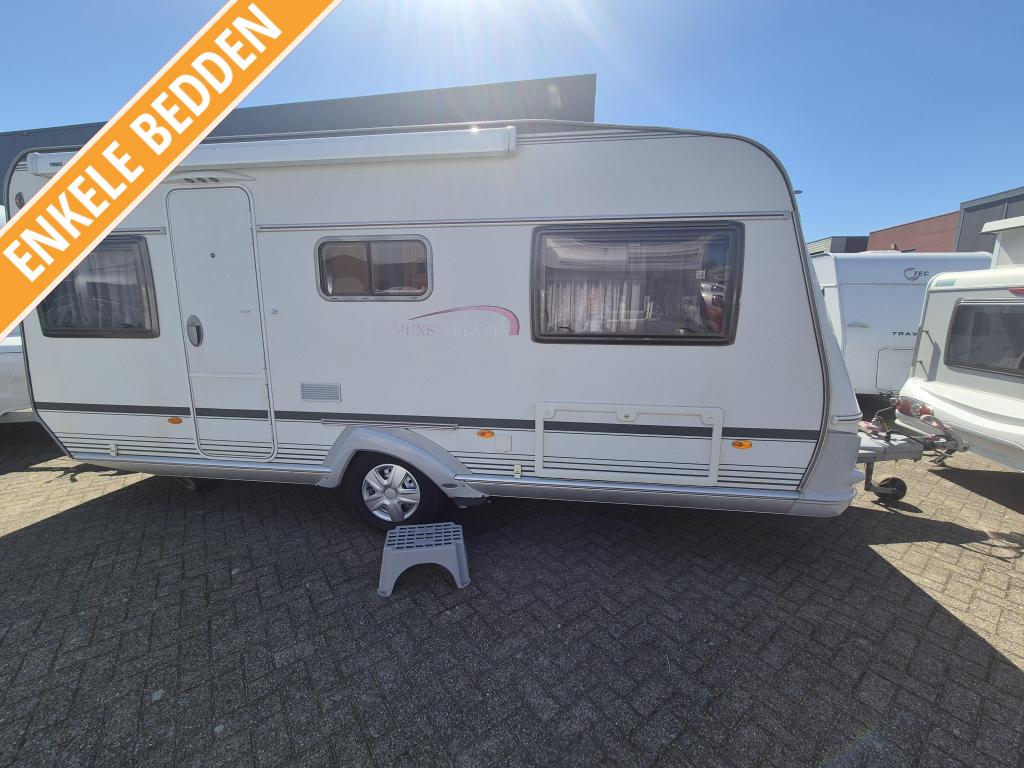 LMC Munsterland 470 E 2008 enkele bedden, luifel 9950,-, Caravans en Kamperen, Caravans, Standaardzit, Schokbreker, Particulier