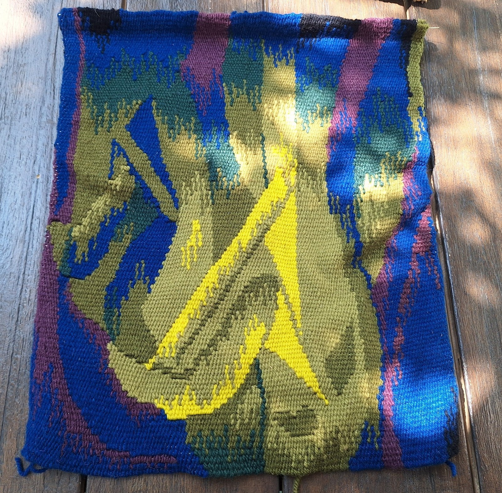 Jaren '70 Handgeweven Wandtapijt - Abstract Design, Ophalen of Verzenden