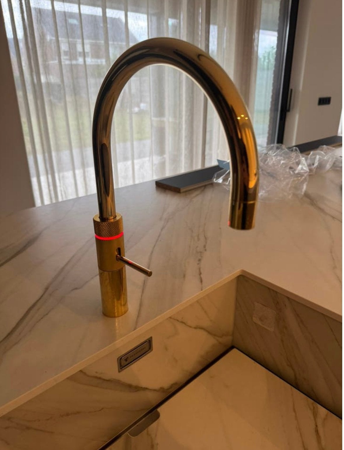 Quooker Fusion Round Kraan Goud Met Led Licht Nette Staat!, Ophalen, Zo goed als nieuw, Kraan
