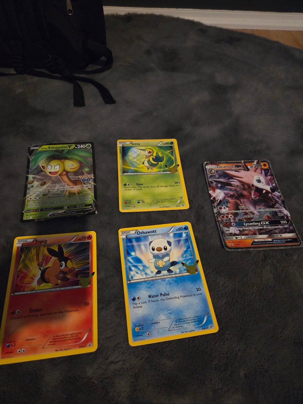 Pokémon Set - Exeggutor, Lycanroc, Snivy, Tepig, Osh, Ophalen, Gebruikt, Meerdere kaarten
