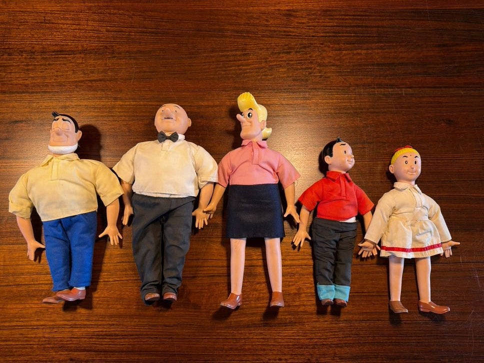 5 Vintage Suske en Wiske poppen, Ophalen of Verzenden, Gebruikt, Overige typen