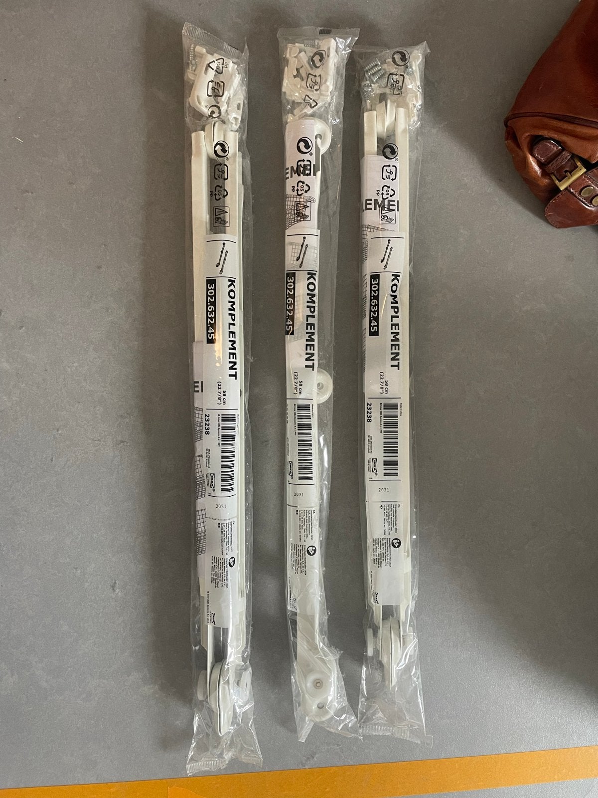 IKEA Komplement uittrekrails 58cm voor manden, wit, Ophalen, Nieuw