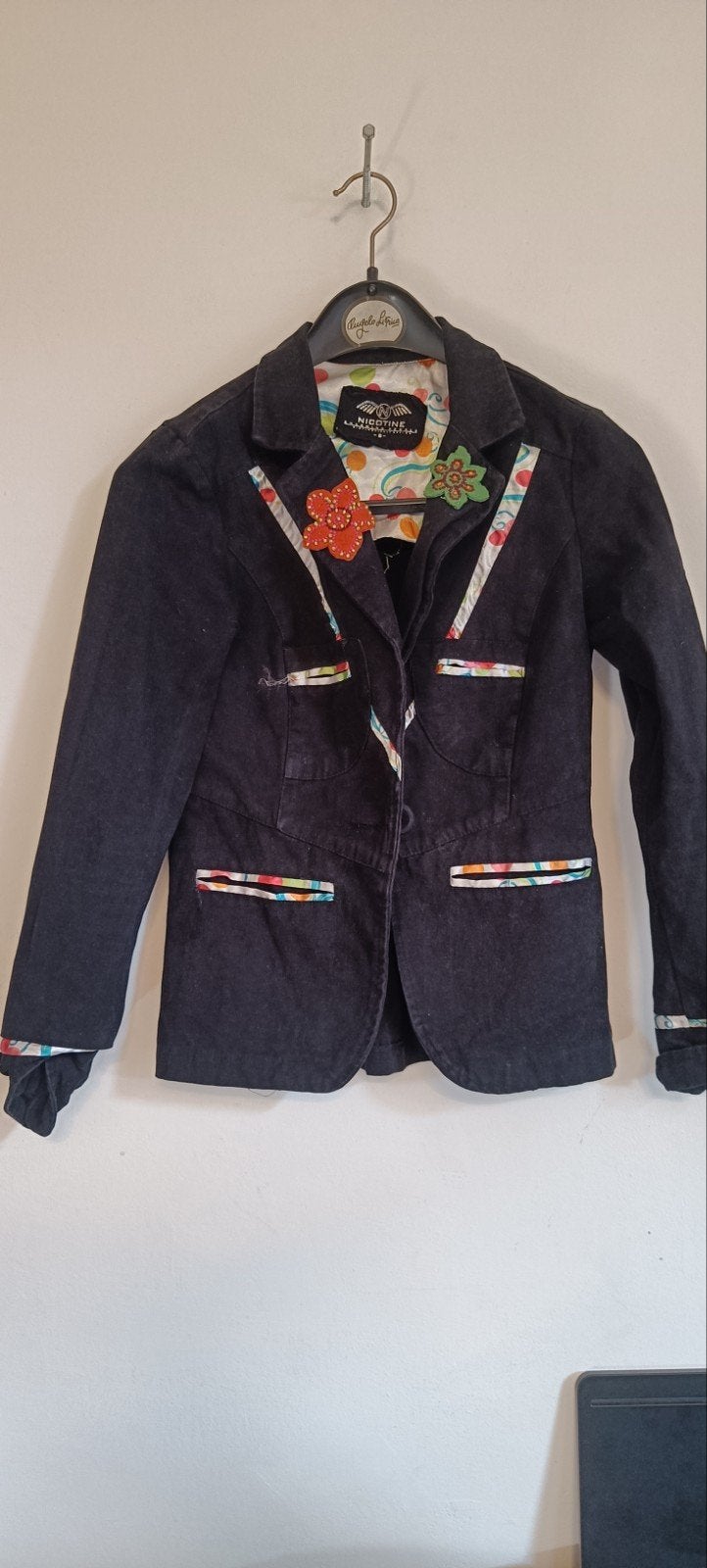 Handgemaakt colbert jasje blazer vintage, Ophalen of Verzenden, Zo goed als nieuw, Maat 38/40 (M), Zwart